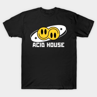 ACID HOUSE  - Double Smiley Flip (White) T-Shirt